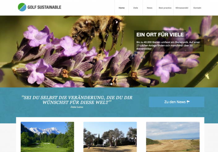 Bottega Design Referenz Illustration Webscreen von Golfsustainable