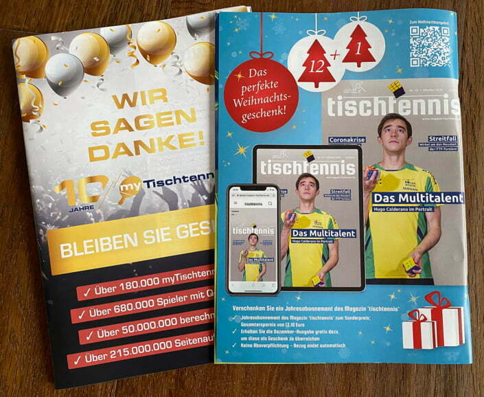 Bottega Design Referenz Illustration Werbeanzeigen Print im tischtennis Magazin