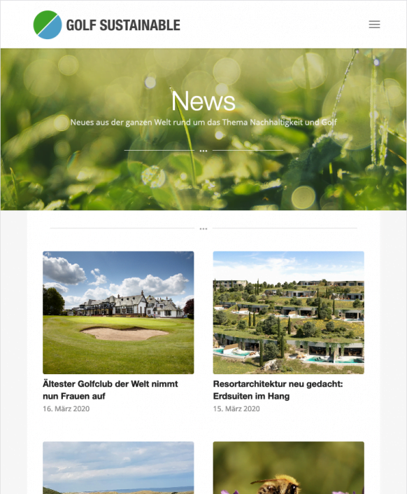 Bottega Design Referenz Illustration Webscreen News von Golfsustainable
