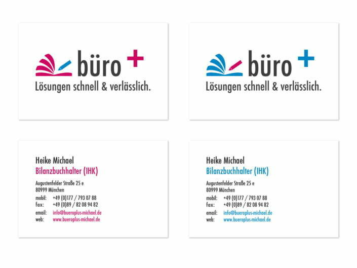 Bottega Design Referenz Illustration Visitenkarten für Büro+ Heike Michael