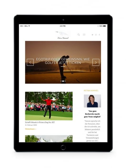 Bottega Design Referenz Illustration Webseite auf iPad für Petra Himmel